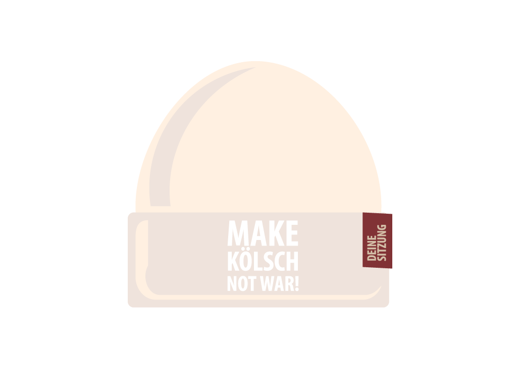 Beanie - Strickmütze "MAKE KÖLSCH NOT WAR!", natur
