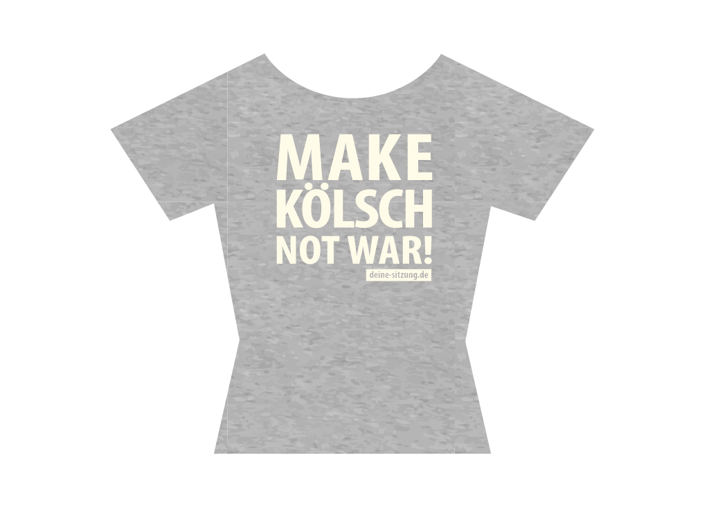 Damen T-Shirt MAKE KÖLSCH NOT WAR - grau meliert