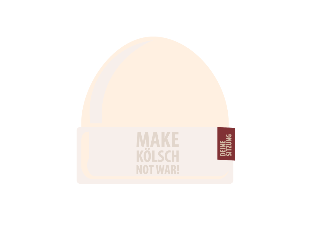 Beanie - Strickmütze "MAKE KÖLSCH NOT WAR!", natur